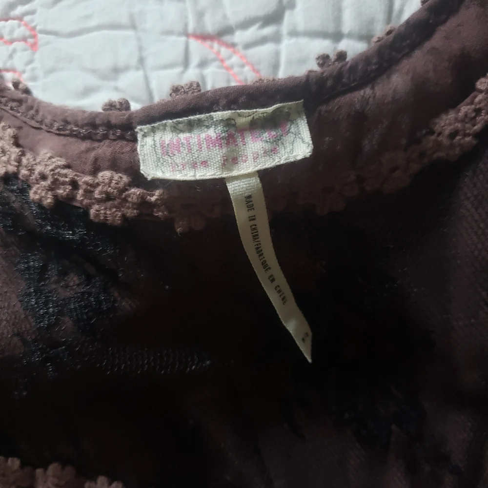 Free People Pieced Lace Slip Dress in Brown Rose - Picture 5 of 5